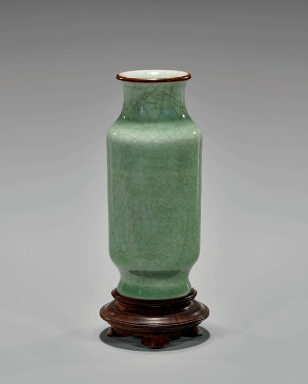 ANTIQUE CELADON CRACKLE-GLAZED VASE (1 of 2)