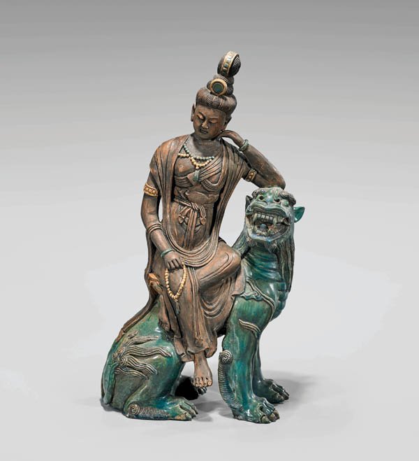 ANTIQUE CHINESE POTTERY GUANYIN (1 of 3)