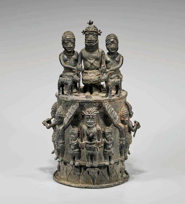AFRICAN BENIN BRASS IKEGOBO SCULPTURE (1 of 4)