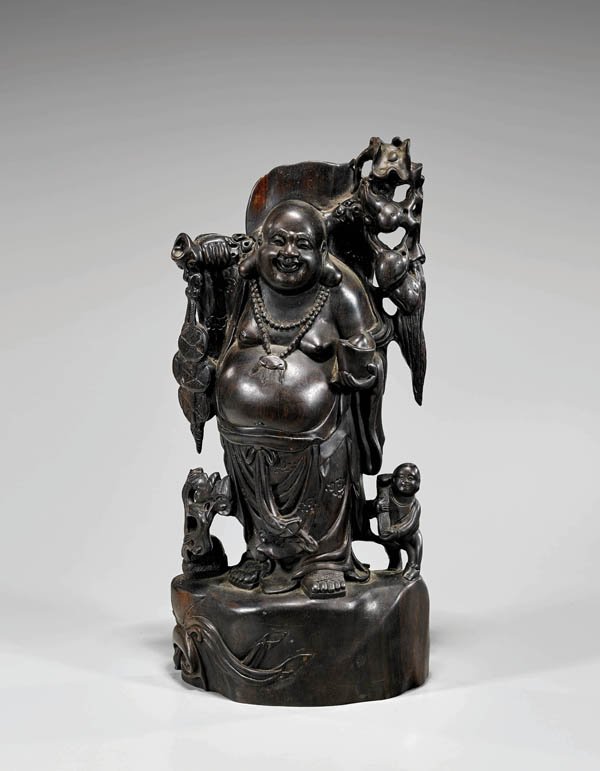 CARVED ZITAN WOOD BUDAI (1 of 2)