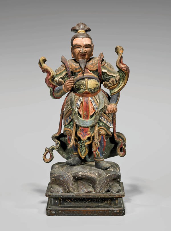 ANTIQUE JAPANESE LACQUERED TEMPLE FIGURE (1 of 2)
