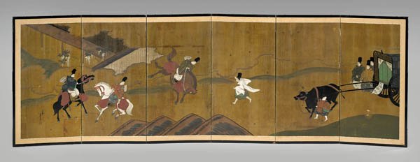 ANTIQUE JAPANESE SIX-PANEL PAPER SCREEN (1 of 2)