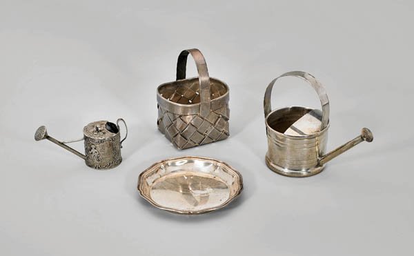 FOUR STERLING SILVER VERTU: Cartier, Christofle & (1 of 6)