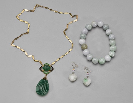 Four Jewelry Items: Jadeite & Chrysoprase (1 of 1)