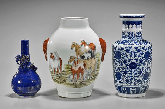 Three Chinese Qianlong-Style Porcelain Vases (1 of 3)
