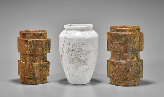 Three Archaistic Chinese Carvings: Vase & Congs (1 of 1)