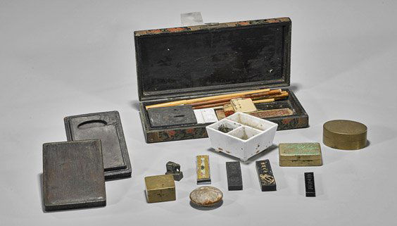 Group Old & Antique Chinese Writing Instruments (1 of 1)