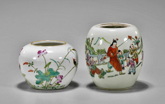 Two Chinese Enameled Porcelain Jars (1 of 3)