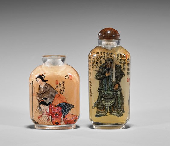Two Inside Painted Glass Snuff Bottles (1 of 2)