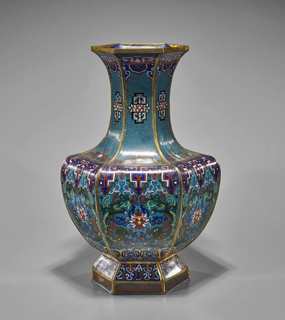 Large Ming-Style Cloisonne Enamel Vase (1 of 2)