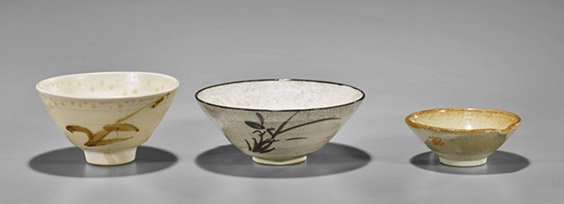 Three Old Japanese Glazed Bowls (1 of 2)