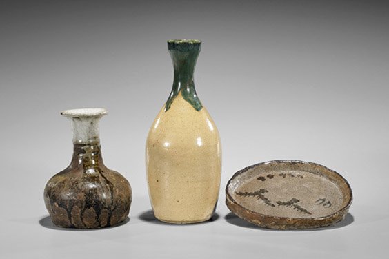 Three Antique Japanese/Korean Stoneware Pieces (1 of 2)