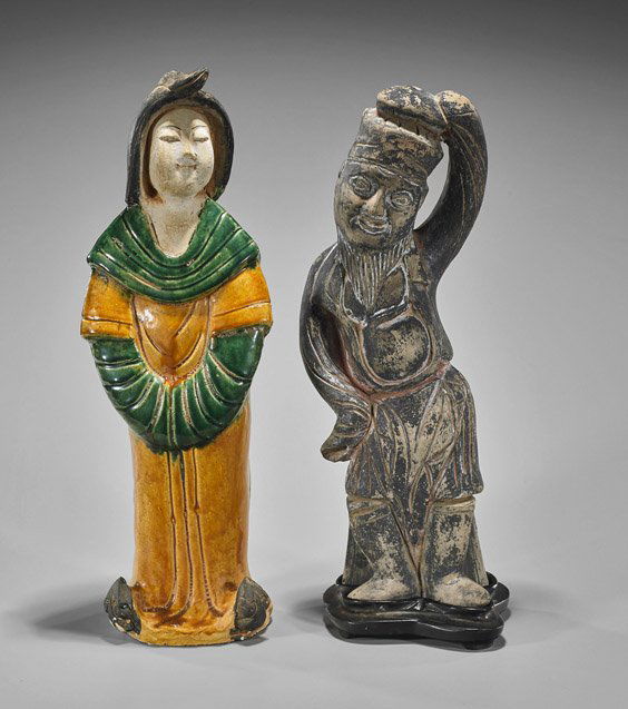 Two Early-Style Chinese Pottery Figures (1 of 2)