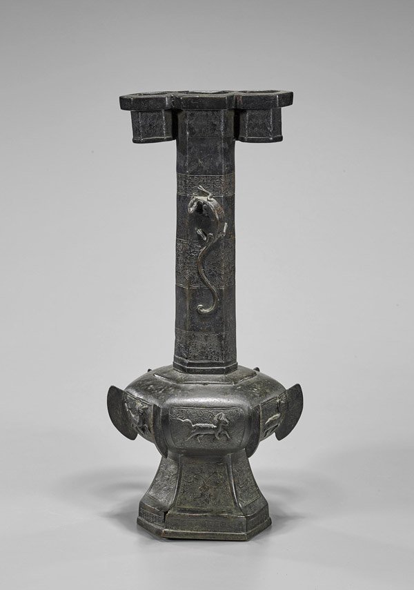 Antique Chinese Bronze Flower Vase (1 of 2)