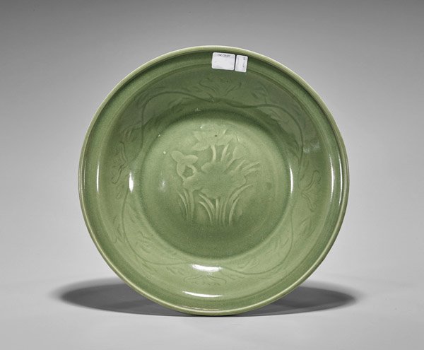 Ming-Style Celadon Glazed Shallow Dish (1 of 2)
