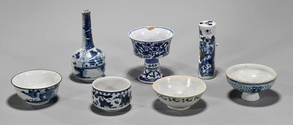 Seven Chinese & Japanese Blue & White Porcelains (1 of 1)