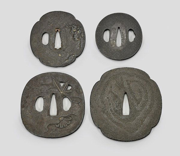 Four Antique Japanese Iron Tsuba (1 of 2)