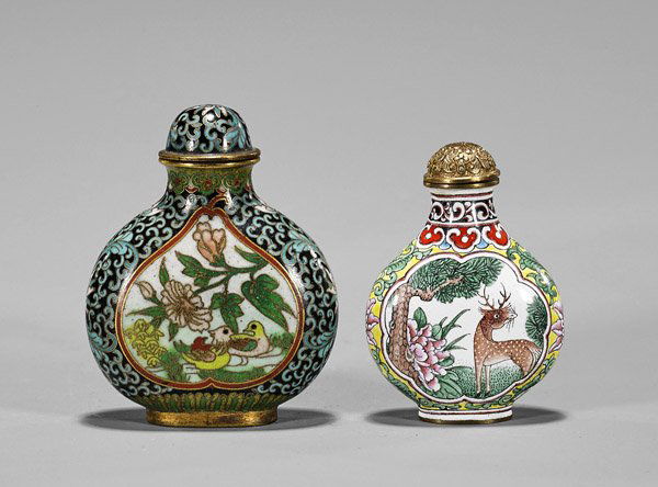 Two Snuff Bottles: Copper & Cloisonne (1 of 3)