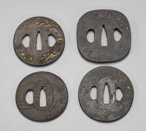 Four Antique Japanese Iron Tsuba (1 of 2)