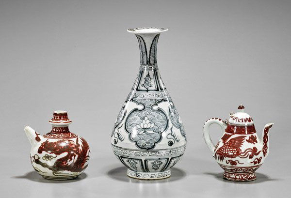 Three Ming/Yuan-Style Porcelains (1 of 1)