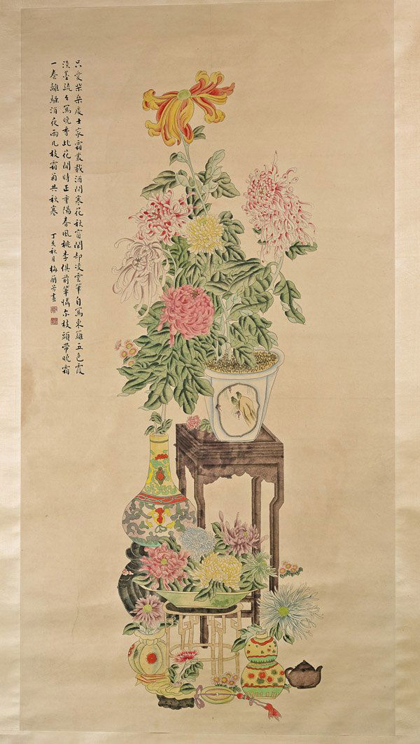 Two Chinese Paper Scrolls: Flowers (1 of 5)