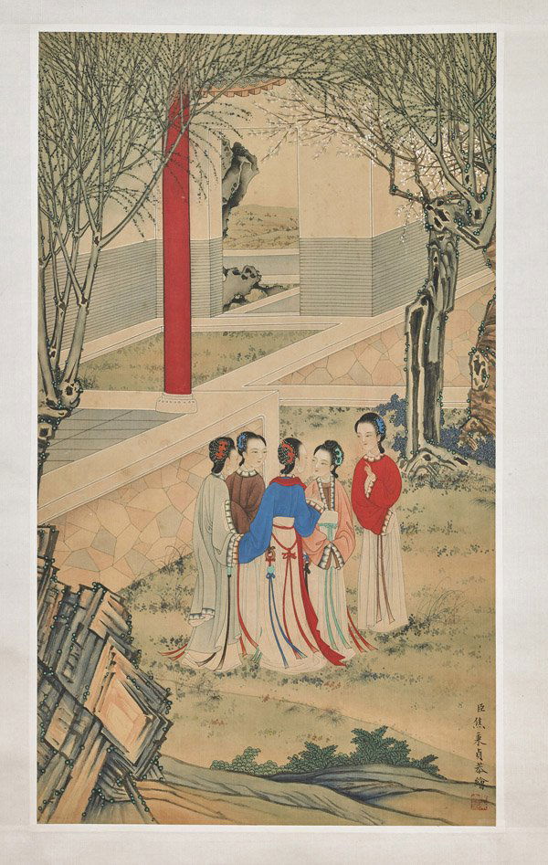 Two Chinese Paper Scrolls: Beauties (1 of 5)