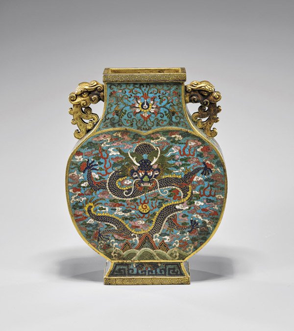 Qianlong-Style Cloisonne Enamel Vase (1 of 3)