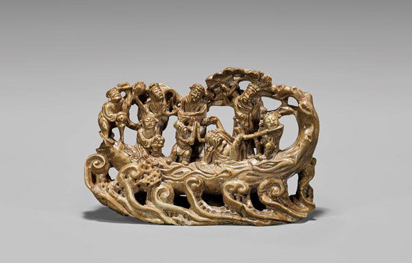 CARVED SOAPSTONE GROUP: Eight Immortals (1 of 2)