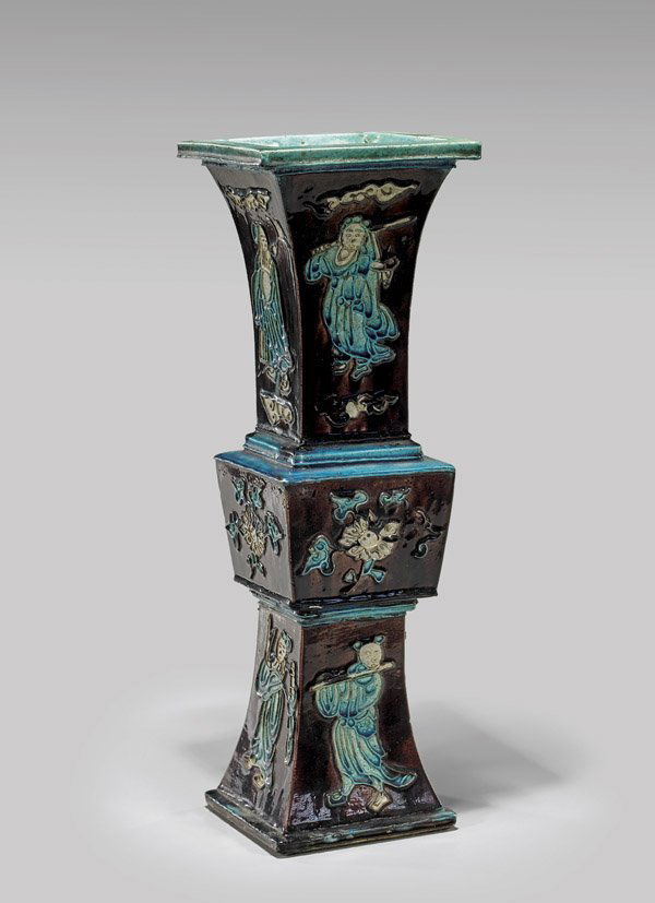 ANTIQUE FAHUA-TYPE BEAKER VASE (1 of 3)