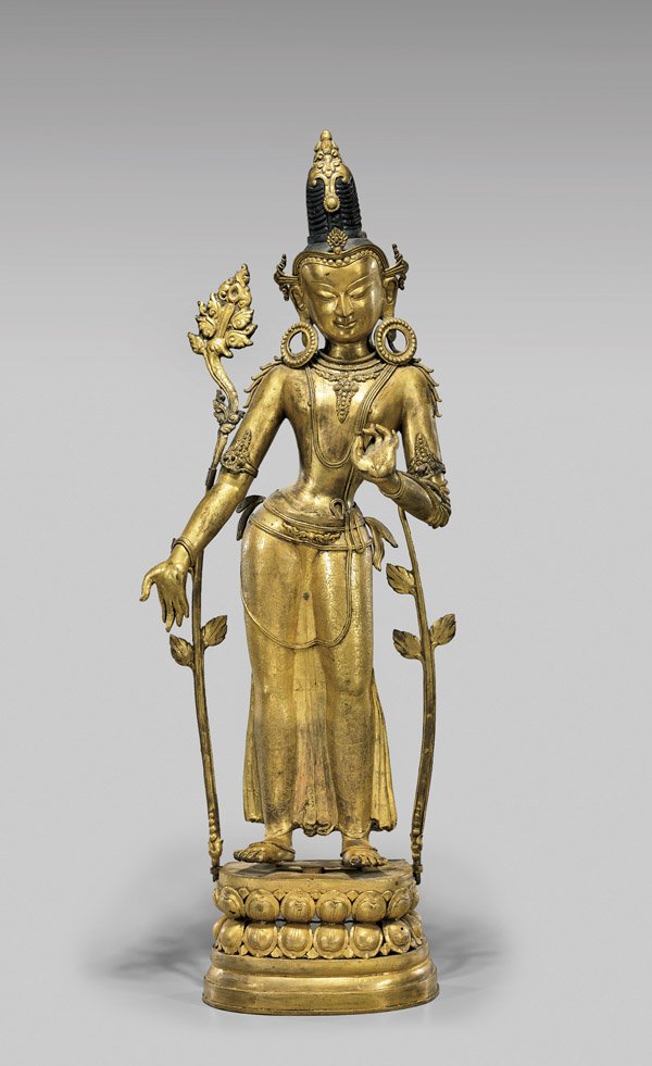 ANTIQUE SOUTHEAST ASIAN BRONZE BODHISATTVA (1 of 2)