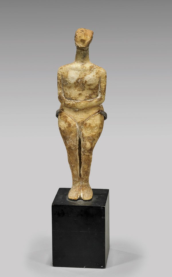 NEOLITHIC CYCLADIC MARBLE FEMALE FIGURE (1 of 2)
