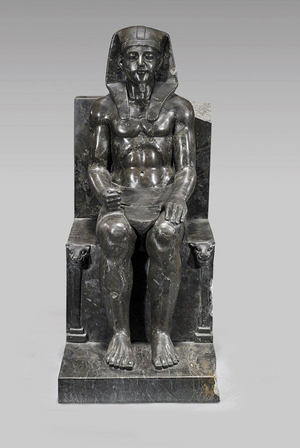 ANTIQUE CARVED STONE KA STATUE: Khafre (1 of 1)