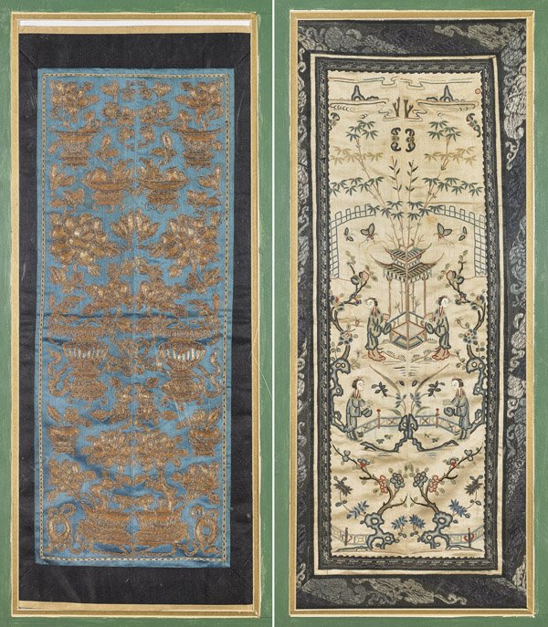 TWO ANTIQUE CHINESE SILK TEXTILES (1 of 1)