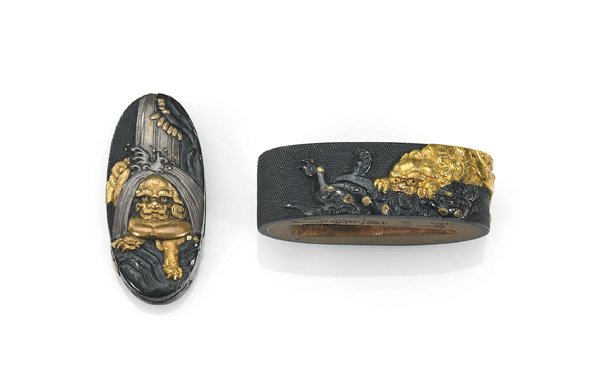 TWO-PIECE ANTIQUE JAPANESE YANAGAWA SCHOOL FUCHI (1 of 2)