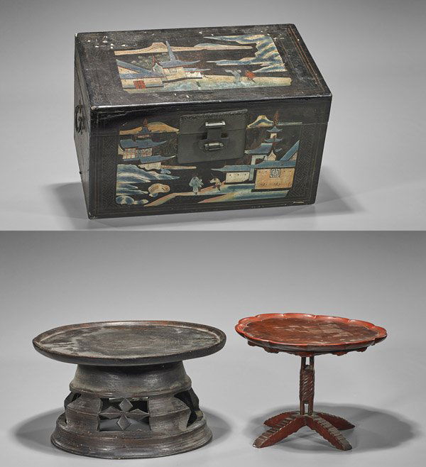 Three Chinese & Japanese Wood Furniture Items (1 of 1)