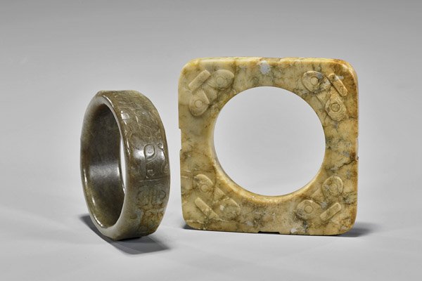 Five Archaistic Chinese Carvings: Bangles & Pendants (1 of 2)