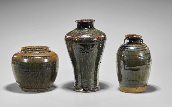 Three Jin Dynasty Henan Glazed Vessels (1 of 2)