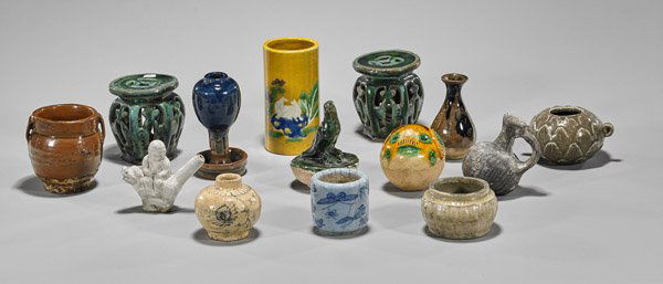 Fourteen Small Antique Glazed Ceramics (1 of 1)