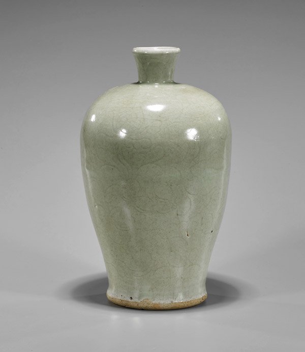 Late Ming Dynasty Celadon Meiping Vase (1 of 2)