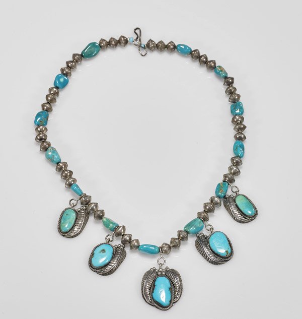 Native American Turquoise & Silver Necklace (1 of 1)