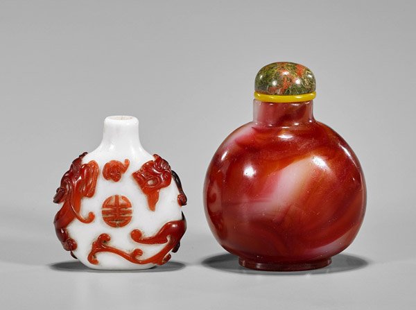 Two Snuff Bottles: Beijing & Swirled Glass (1 of 1)