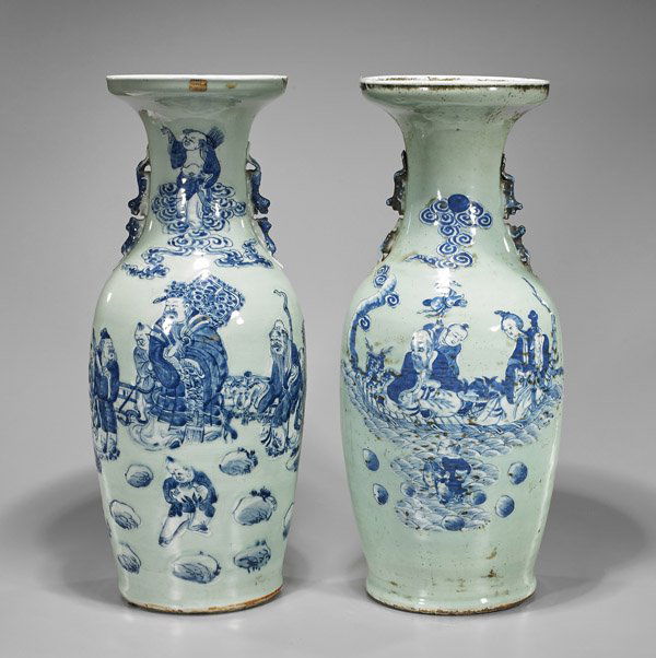 Pair Antique Chinese Porcelain Vases (1 of 2)