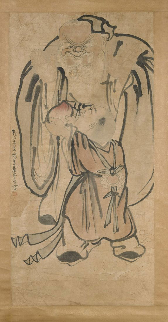 Three Chinese Paper Scrolls: Figures (1 of 6)