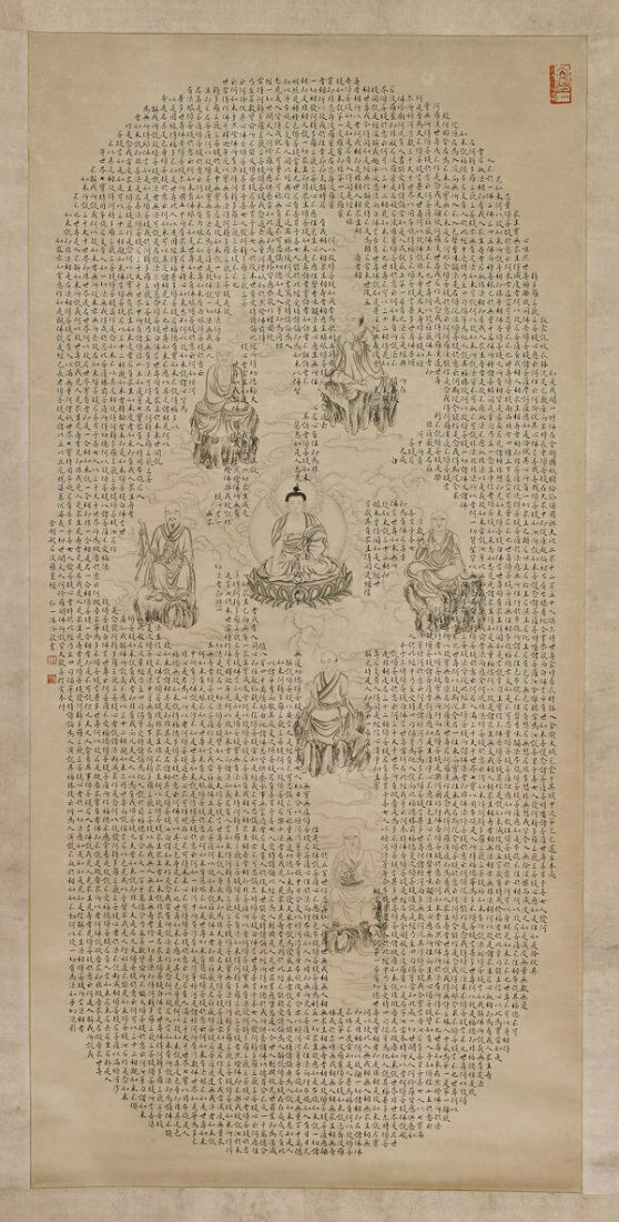 Two Chinese Paper Scrolls: Figures (1 of 5)
