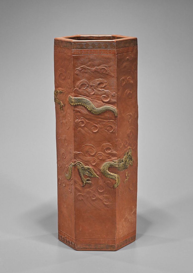 Old Chinese Yixing Pottery Vase (1 of 3)