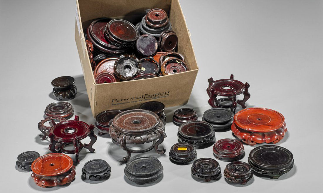 Collection of Fifty-Two Assorted Wood Stands (1 of 1)