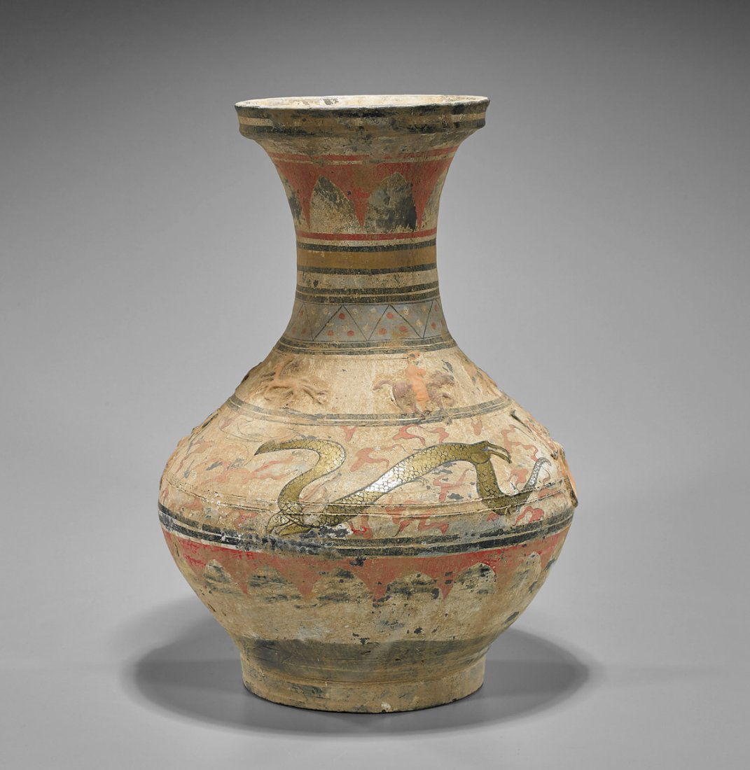Chinese Han-Style Painted Pottery Vase (1 of 3)