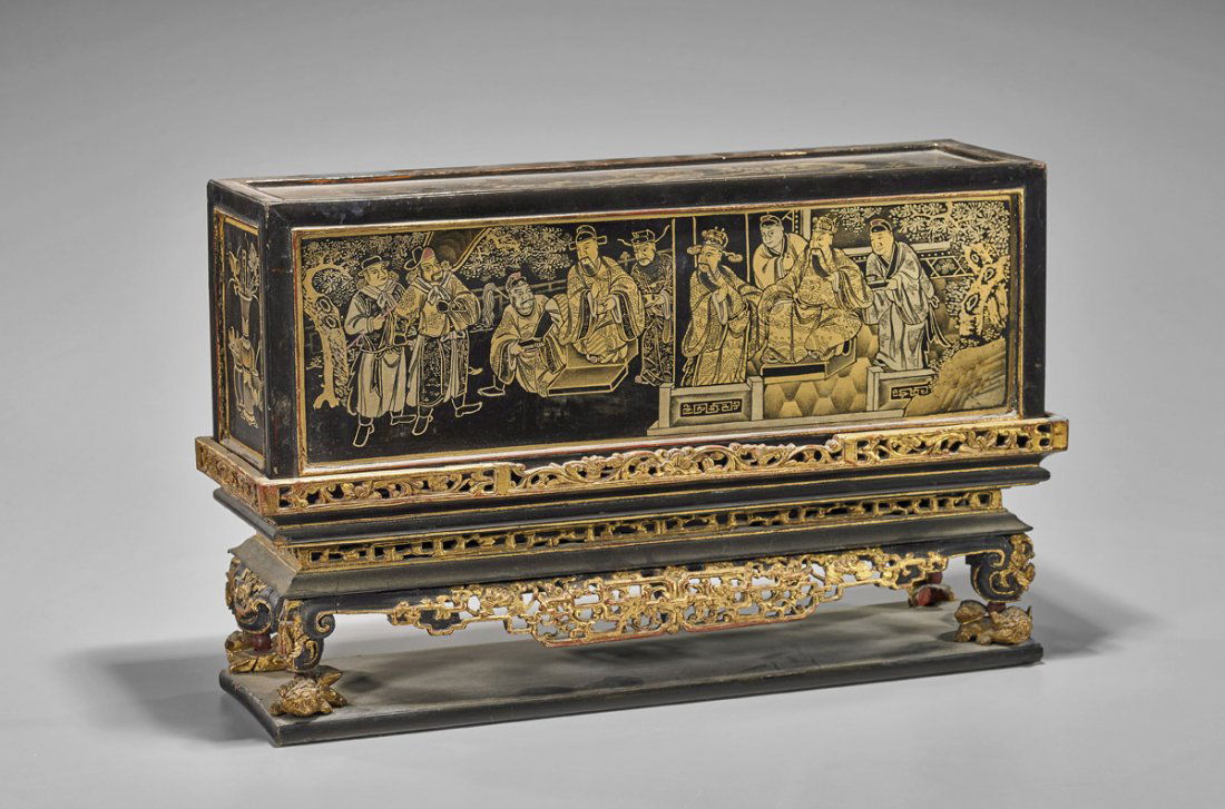 Antique Chinese Gilt Lacquer Box (1 of 3)