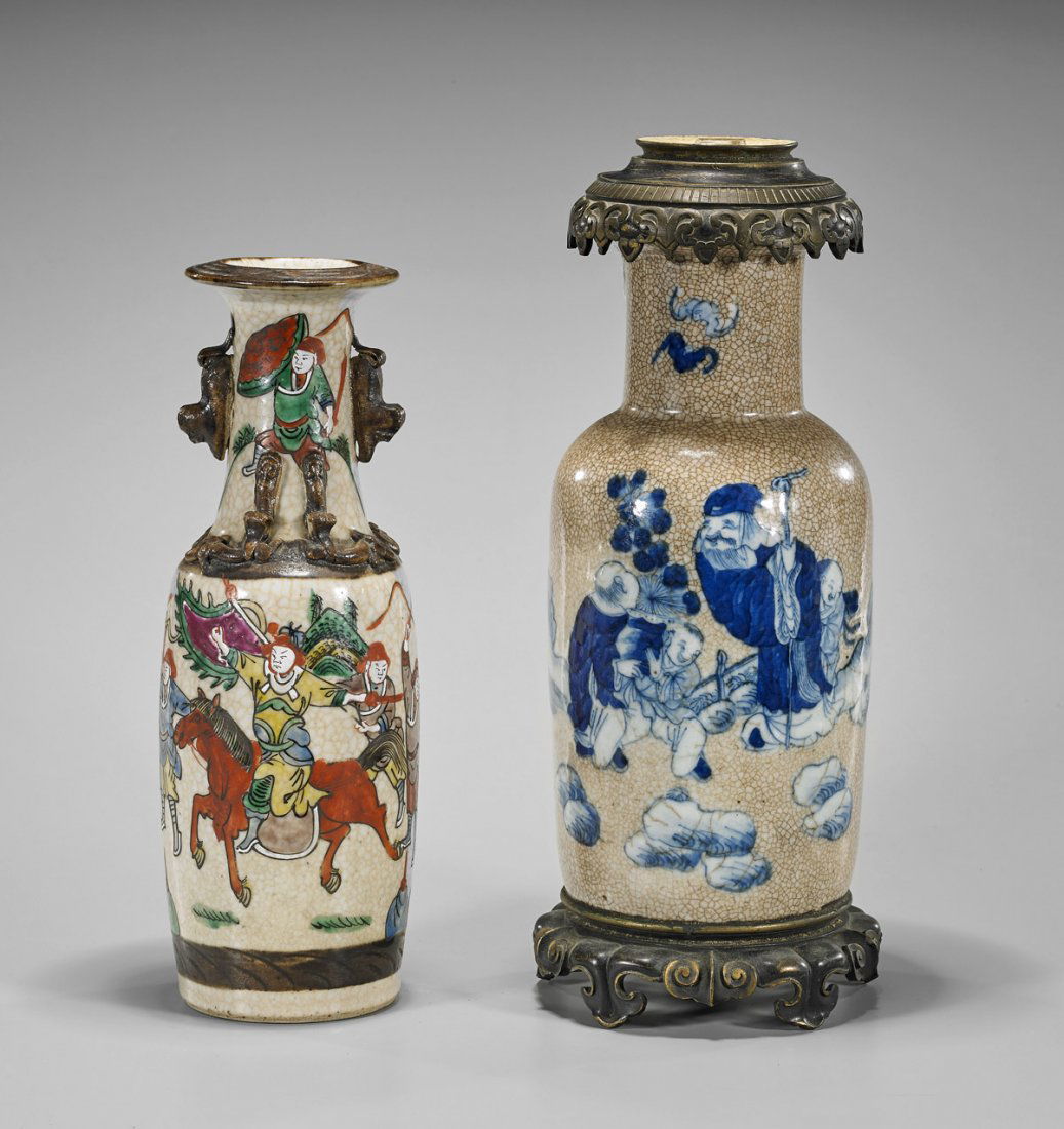 Two Antique Chinese Crackle Glazed Vases (1 of 3)