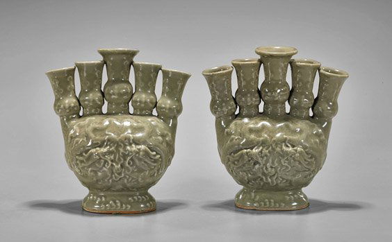 Four Chinese Glazed Vessels: Celadon & Jun (1 of 2)